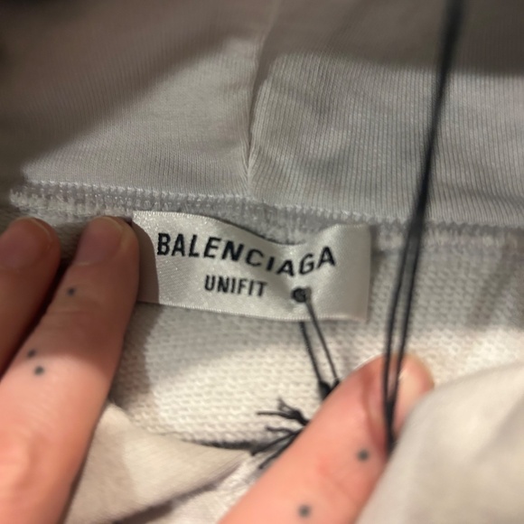 Balenciaga oversized unifit distressed metal hoodie gray size 4 - Picture 4 of 6